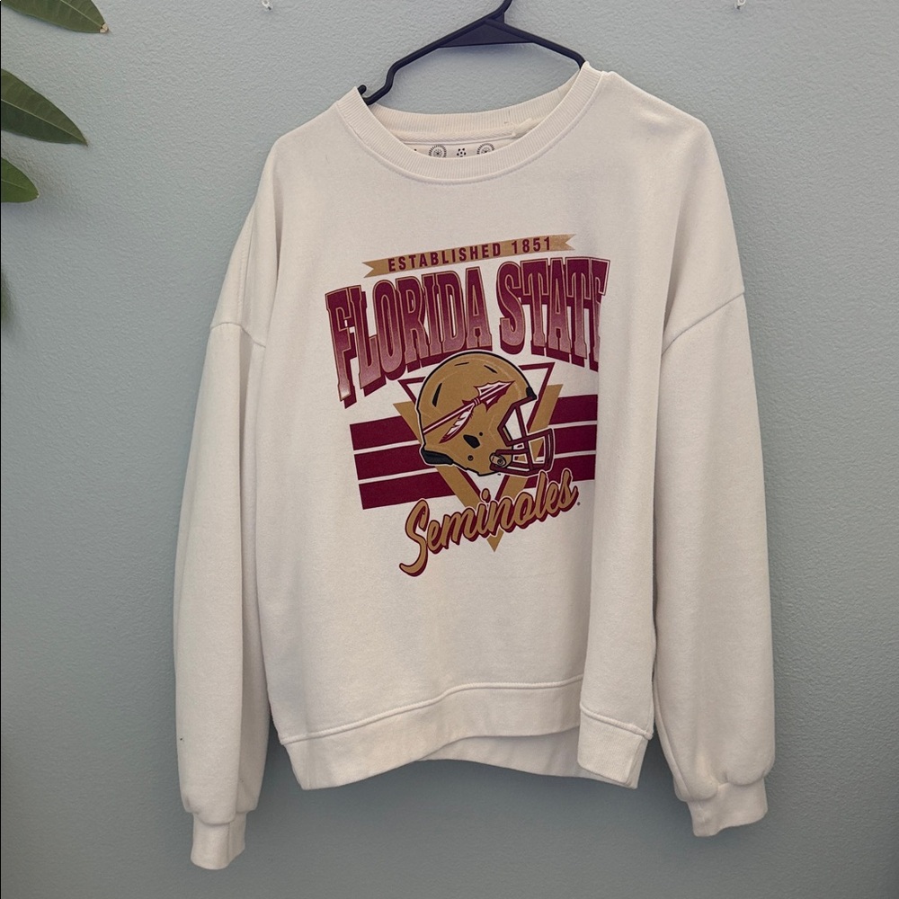 White Florida State Seminoles Crew Neck Sweater